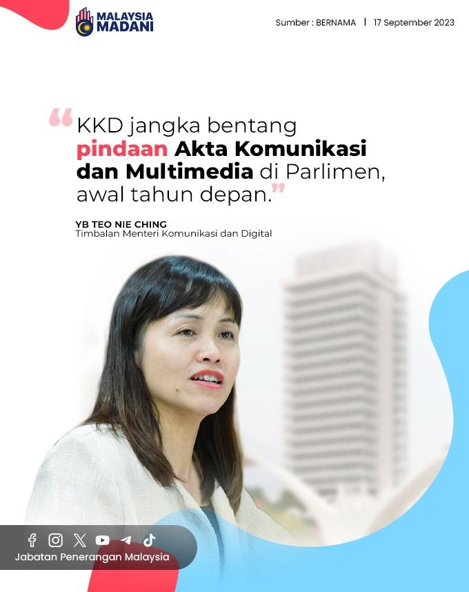 Kkd Jangka Bentang Pindaan Akta Komunikasi Dan Multimedia Di Parlimen