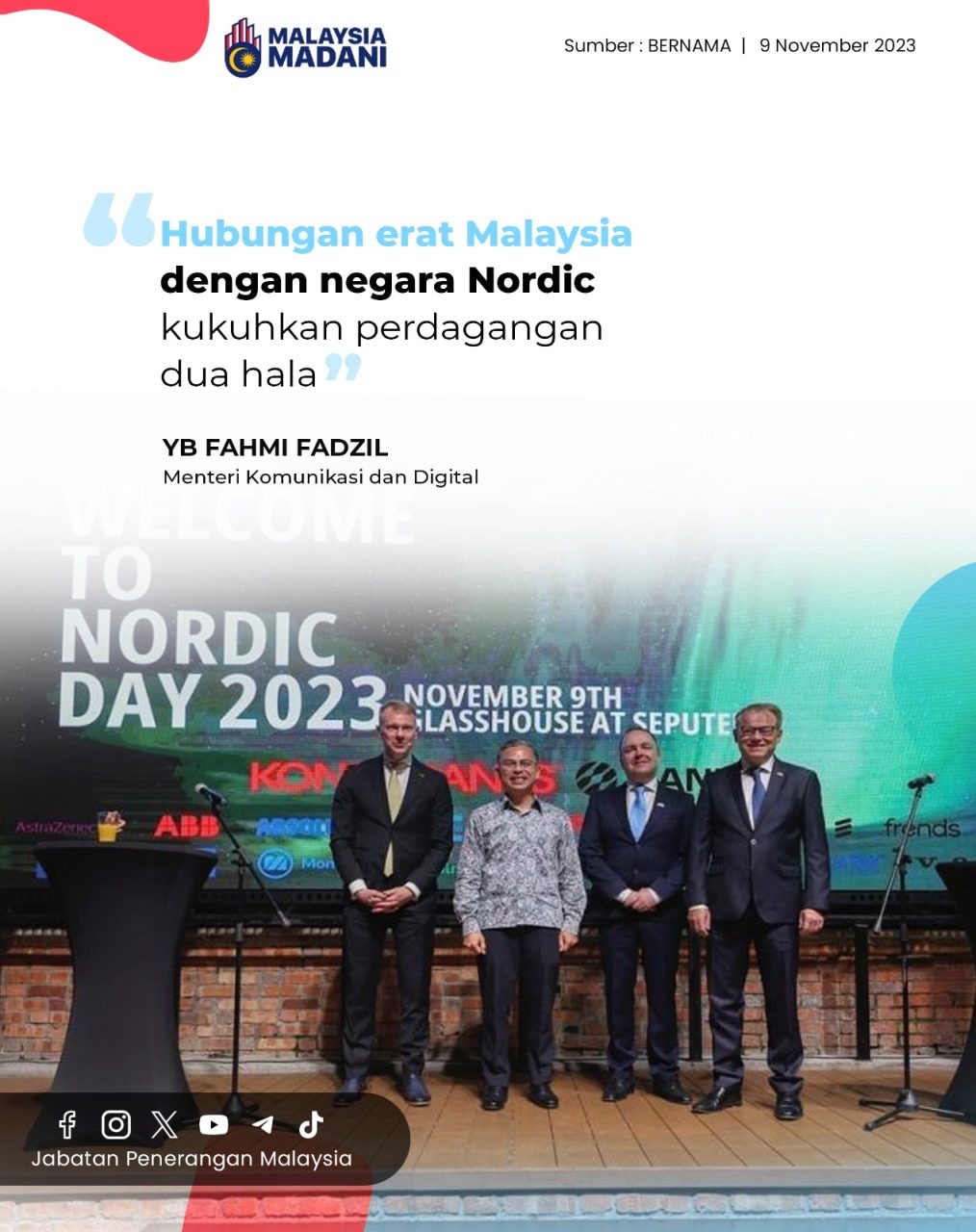 Hubungan Erat Malaysia Dengan Negara Nordic Kukuhkan Perdagangan Dua