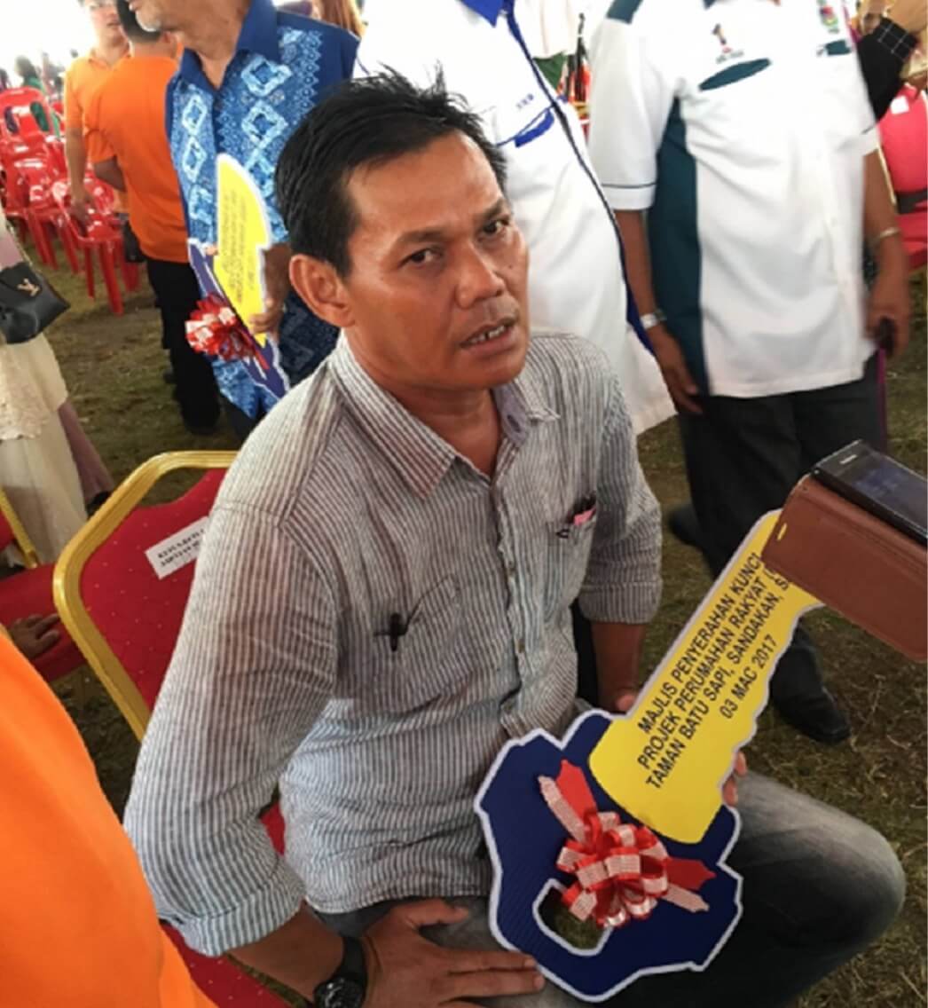 Adam Amin, penerima kunci rumah PPR Taman Batu Sapi.  