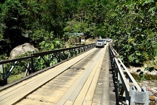 Laluan yang perlu dilalui oleh peserta konvoi sebelum sampai ke Kampung Sayap.