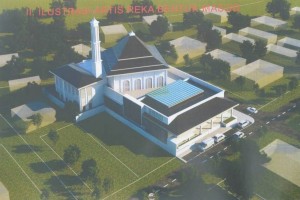 Ilustrasi reka bentuk masjid baharu Kampung Lintang yang bernilai RM8 juta.