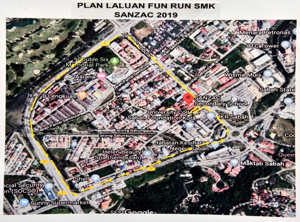 Peta laluan larian 'Run for Fun, Healthy and Charity’