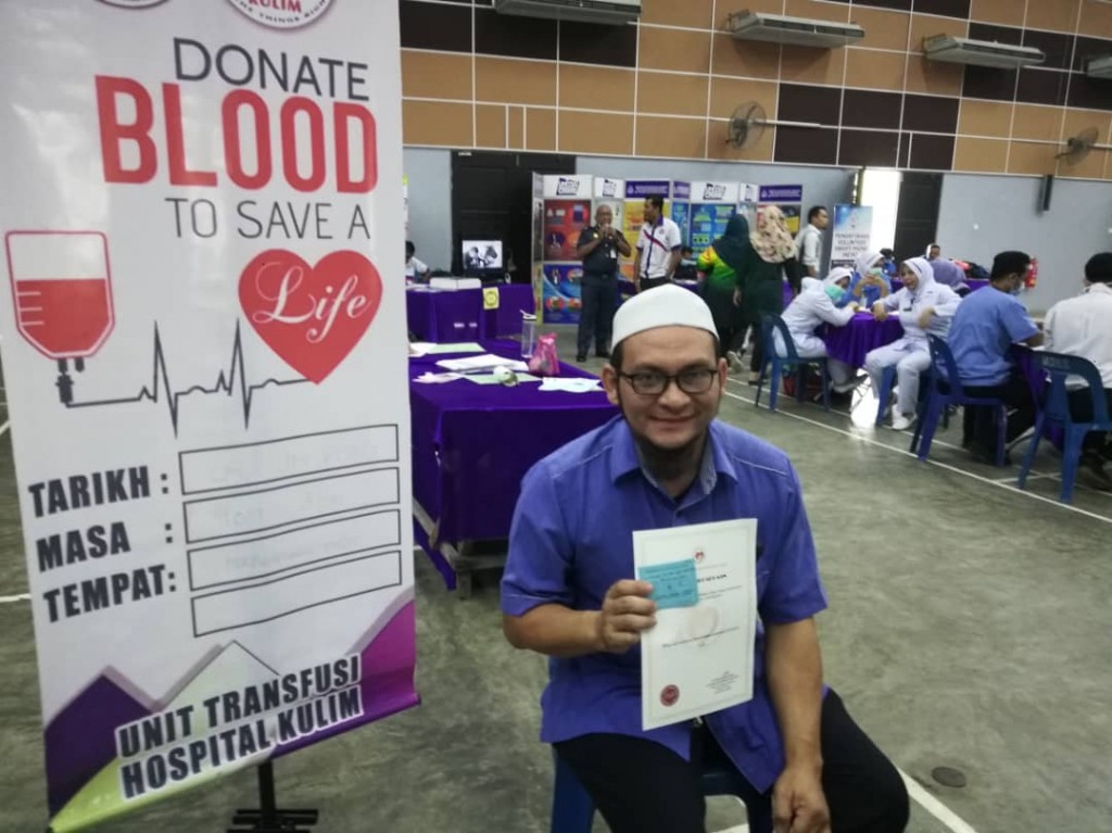 Samsul Mat Arif, telah lebih 20 kali menderma darah.