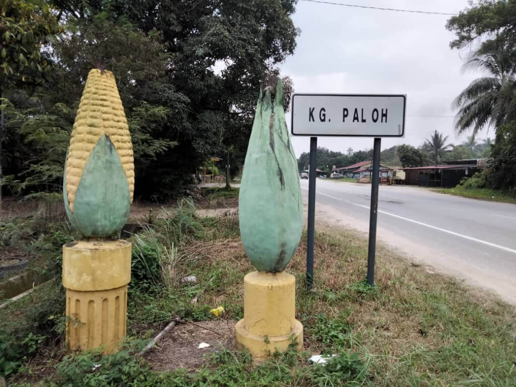 Replika Jagung tanda sempadan di Kg.Paloh, Tanah Merah