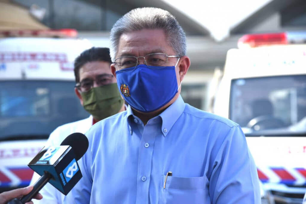 Dr Adham Baba ketika ditemui media selepas majlis penyerahan sebuah ambulans bertaraf tekanan negatif dan dua buah ambulans biasa di PKRC Bersepadu MAEPS 2.0, semalam.