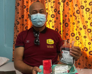 Wan Jefri merupakan penderma darah tetap Tabung Darah, Daerah Kapit.