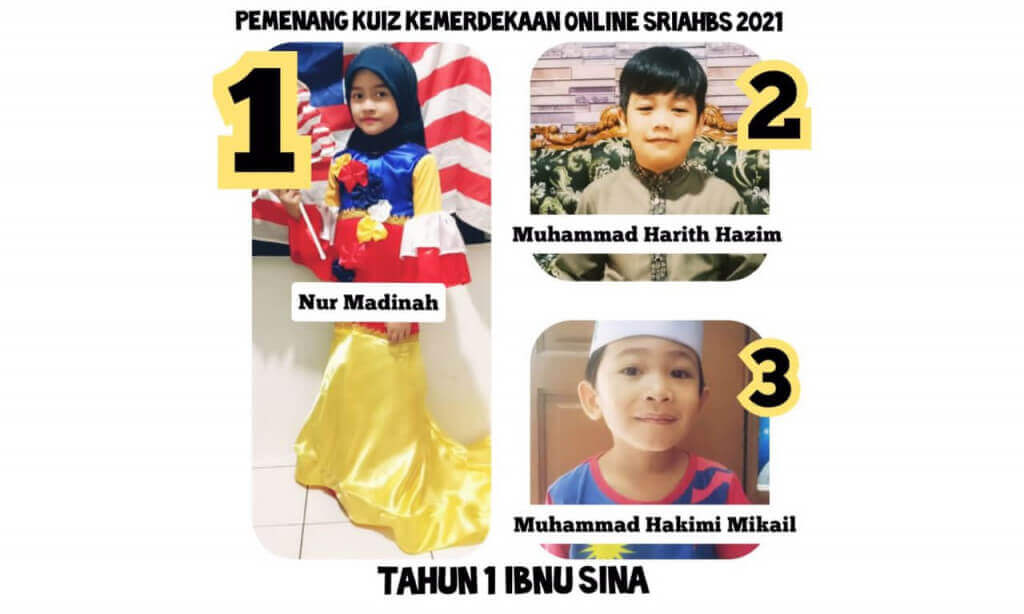 Para pemenang Kuiz Kemerdekaan Tahun Satu.