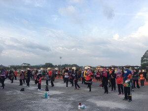 Suasana semasa acara senamrobik.