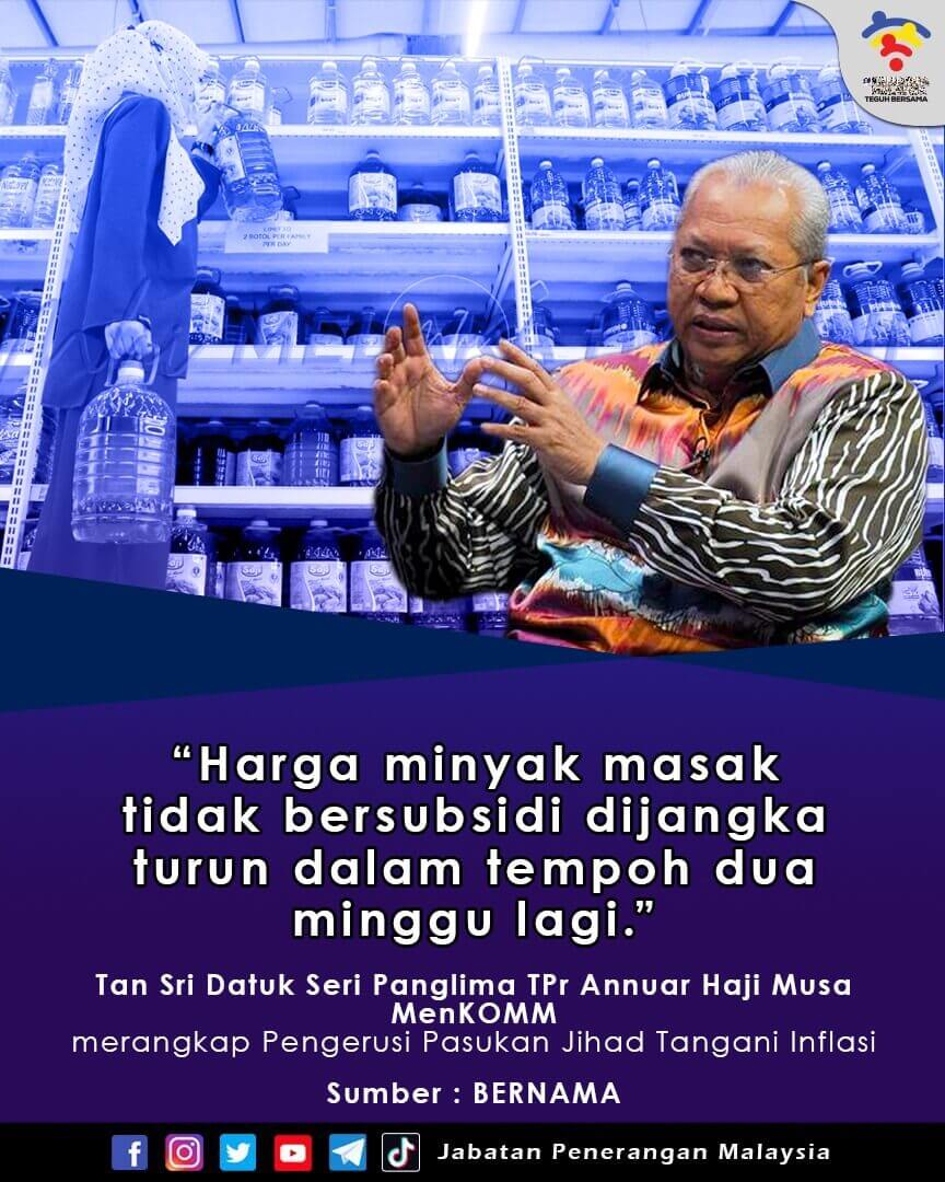 Harga Minyak Masak Subsidi Dijangka Turun Dalam Tempoh Dua Minggu Lagi ...