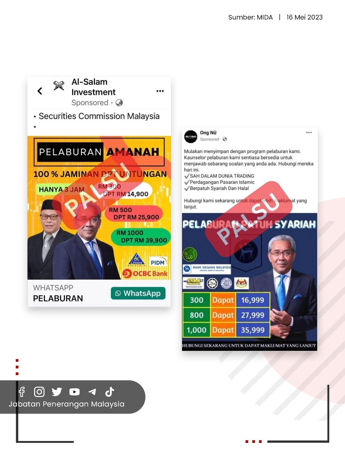 Poster Yang Tular Di Media Sosial Dengan Tajuk ‘Pelaburan Amanah’ Dan ...