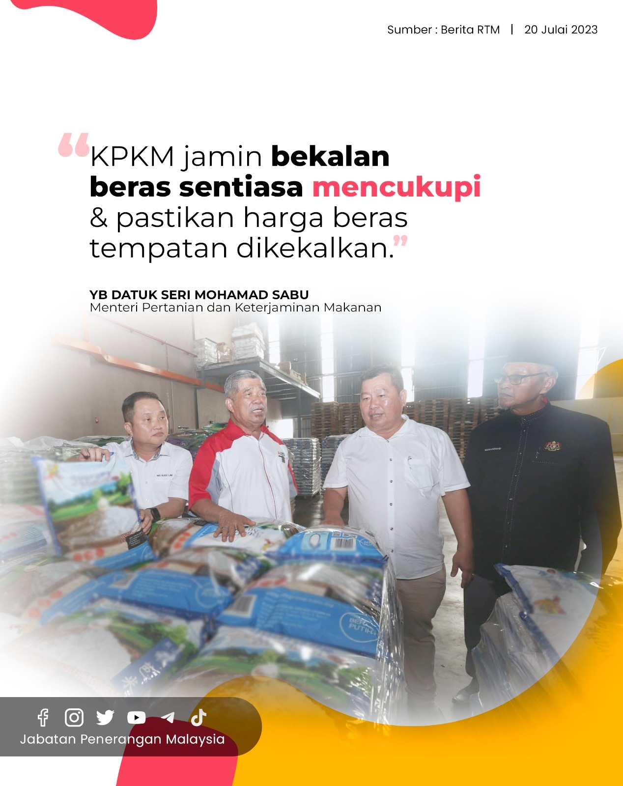 KPKM Jamin Bekalan Beras Sentiasa Mencukupi & Pastikan Harga Beras ...