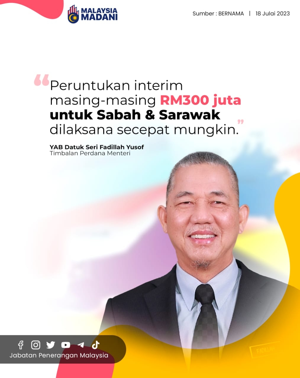 Peruntukan Interim Masing-Masing RM300 Juta Untuk Sabah & Sarawak ...