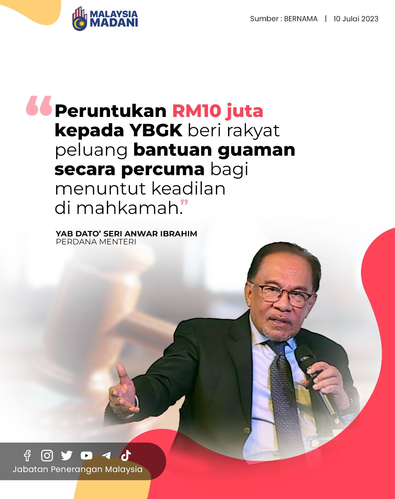 Peruntukan RM10 Juta Kepada YBGK Beri Rakyat Peluang Bantuan Guaman ...