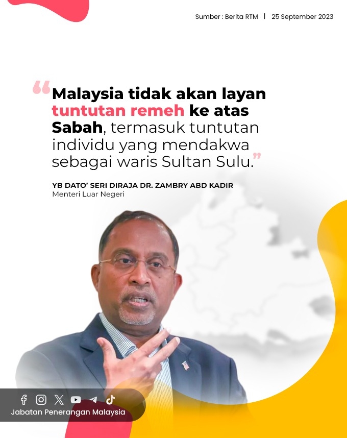 Malaysia Tidak Akan Layan Tuntutan Remeh Ke Atas Sabah, Termasuk ...