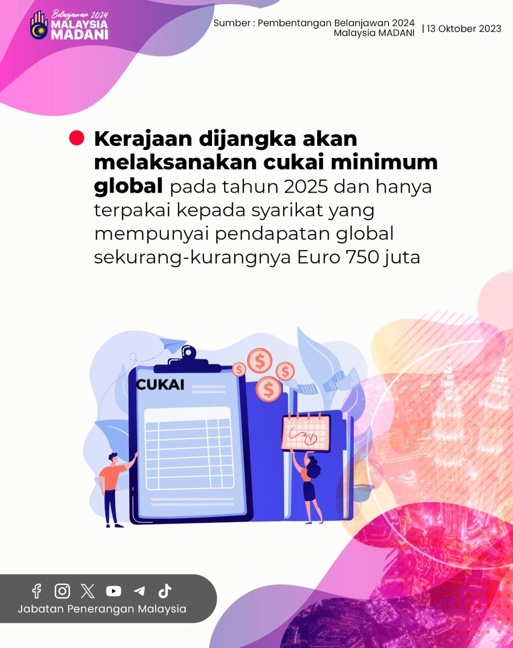 Kerajaan Dijangka Akan Melaksanakan Cukai Minimum Global Pada Tahun ...