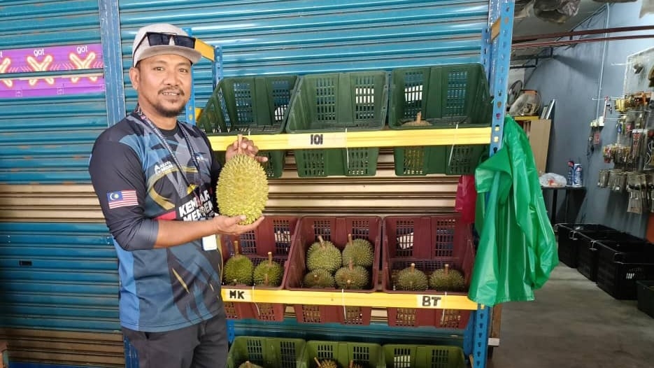 Buah durian di kedai Durian Tok diambil dari dusun penduduk tempatan sekitar kawasan Titi Akar.